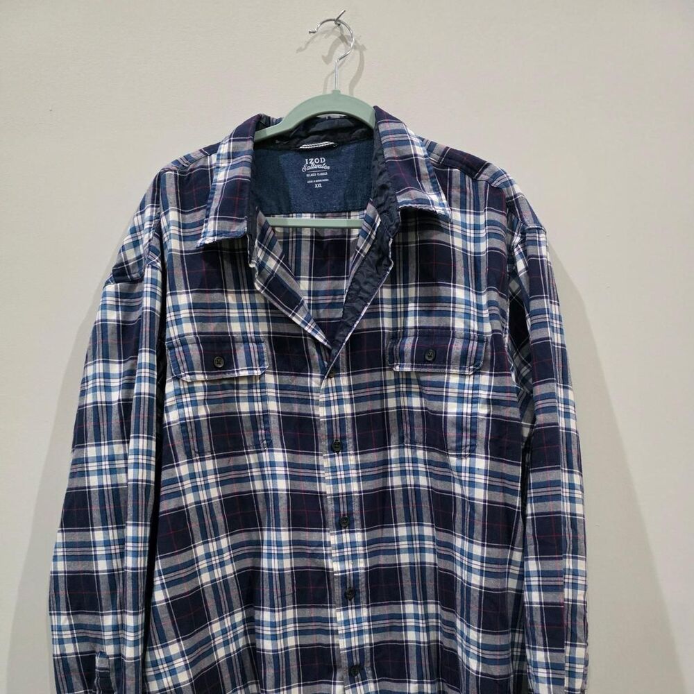 Izod Men's Blue and Navy Shirt